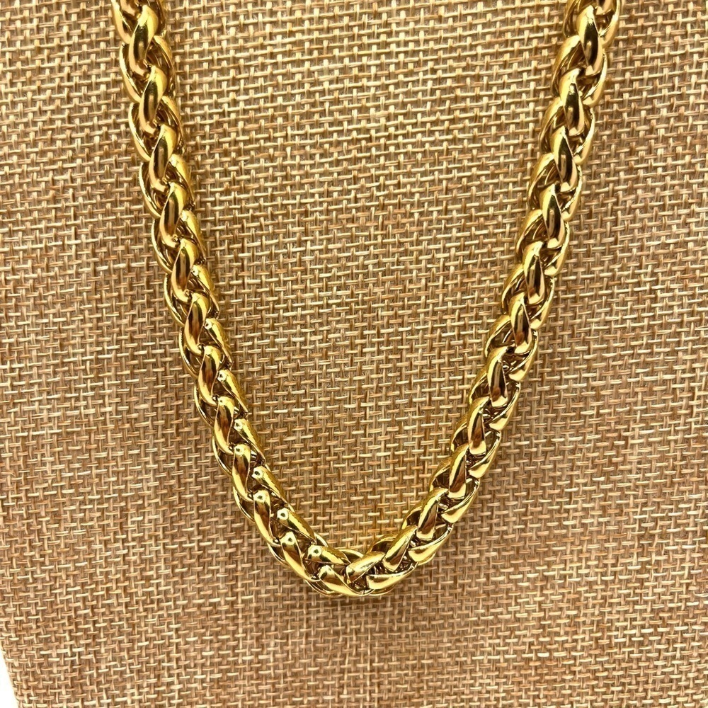 Necklace 18” Gold Tone Unisex chunky chain Necklace Luxury Fine Wheat Chain